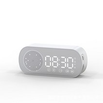 새로운 무선 블루투스 스피커 시계 듀얼 알람 지원tf카드 fm 라디오 사운드바 히피 뮤직박스 사운드바, 하얀