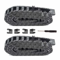 Befenybay R18 내부 사이즈 10X15mm 2개 1미터 길이 블랙 플라스틱 유연한 드래그 체인 케이블 와이어 캐리어 오픈 타입 3D 프린터 및 CNC 기계용 (10mmX1