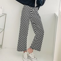 스트릿 체커보드팬츠 조거와이드팬츠