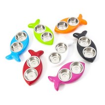 식기 물고기 핑크 고양이용품 원목 자동급수기 겸용 엉킨털 청결한 물그릇 이중모 죽은털 털빠짐 포메미용