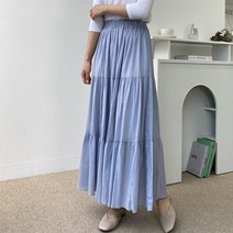 델레브 캉캉 주름 롱맥시 스커트