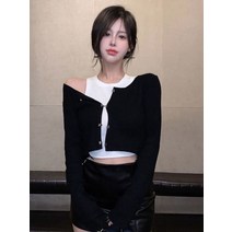 여자가디건 여성니트가디건 간절기 세련된 비대칭 솔리드 니트 크롭 가디건 슬리브 탱크 탑 여성 캐주얼 Y2k 투피스 세트 올 매치 의상