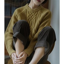 꽈배기니트가디건 프렌치 클래식 온 소프트 찰 스웨터 겨울 가을 와이드 루즈핏 키치한 상의 여성 핏아우터 3924413483