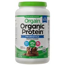 [국내 출고] 올게인 오가닉 프로틴 프로바이오틱스 파우더 1.24kg | 식물성 단백질 유산균 필수아미노산 단백질파우더 단백질보충제 | Orgain Protein & Biotics, Chocolate초코