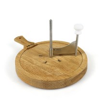 원형 치즈 강판 슬라이서 대패 치즈갈이 회전식 판, 오크색 덮개형