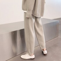 (베이지 바로배송) 290 볼륨니트팬츠. 조거팬츠. 소재 핏고급스럽고 부드러워요