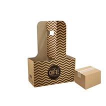 [컵캐리어] 합지 2구 크래프트 헤링본 캐리어, 1박스, 200개입