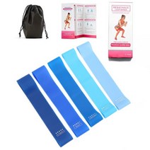 강남헬스장 5Pcs 저항 고무 밴드 팔 다리 허벅지 필라테스 강도 훈련 요가 Crossfit 운동 야외 스포츠, 02 Blue