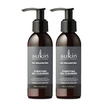 수킨(Sukin) 수킨 오일 발랜싱 플러스 챠콜 퓨리파잉 젤 클렌져 125mlX 2개, 1세트, 250ml