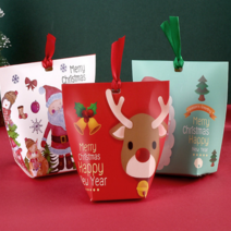 크리스마스 선물 포장 상자(10장세트) 사탕 구디백 박스, 포장상자 혼합 10P
