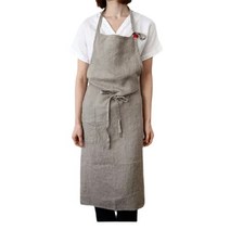 ANKRIC In 일본 린넨 코튼 레이스 업 앞치마 드레스 아트 아트 남성과 여성 작업 앞치마 원피스앞치마, 아마애쉬