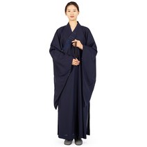 7 가지 색상 대만 린넨 승려 긴 가운 불교 하이청 성인 명상 의류 불교 스님 고백 의류, 07 Dark Blue, 11 NO45 Height 185-188