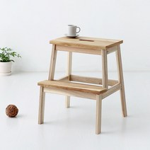스텝 스툴 2단 원목 우드 나무 목재 계단 보조테이블 협탁 가정용 거실 서재 화장대 테라스 감성 인테리어 보조 디딤판 의자