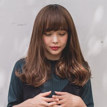에스홀릭 통가발 슬림핏 자연스러운 C컬펌 써니러브, 내츄럴브라운