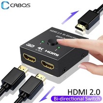hdmi허브 2 포트 양방향 HDMI 호환 스위치 분배기 4K 60Hz 케이블 스위처 어댑터 PC HDTV PS4 Xbox 노트북 프로젝터용