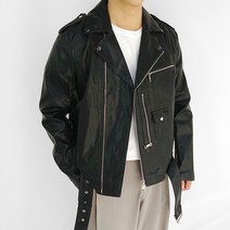로니제이 남자 오버핏 라이더 자켓 간절기 가죽 자켓 레더 점퍼