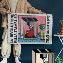 마츠리센 PVC 현관 코일매트, 120x80cm, 프레이스 애플