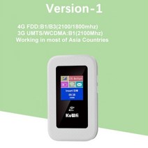 무선라우터 KuWFi 4G 휴대용 라우터 150Mbps 모바일 핫스팟 미니 LTE 와이파이 모뎀 SIM 카드 RU/Korea/Brazil/EU, White-Version 1