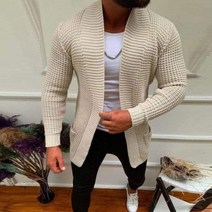앙고라 모헤어 오버핏 남자 가디건 근육 슬림 베이지