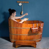 히노끼욕조 나무목욕통 스파욕조 욕조 나무욕조 1인욕조나무 편백나무욕조 편백나무욕조덮개, 춘무 110x56x60
