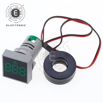 전압계 22MM 0-100A 디지털 전류계 AC 220V 전압 게이지 테스터 미터 표시기 Led 램프 사각 신호등, Green Current Meters
