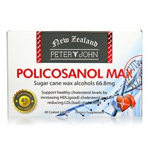 뉴질랜드 피터앤존 Policosanol Max 옥타코사놀 폴리코사놀 맥스 66.8mg 60정, 1개