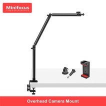 K) 데스크 마운트 테이블 스탠드 C-클램프 라이트 DSLR 카메라 링 브래킷 용 1/4 회전 볼 헤드가있는 360 인치 나사, 02 Overhead Mount