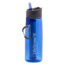 하이킹 배낭 여행 및 여행을 위한 2단계 통합 필터 빨대가 있는 LifeStraw Go, 22온스, 푸른