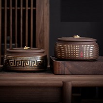 수제 보이차 녹차 찻잎 전통차 티 차 보관함 항아리 다용도 핸드메이드 세라믹 수납함, TypeG