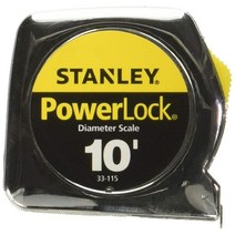 스탠리 Tools 33115 6팩 3m(10피트) Powerlock 포켓 테이프 룰 지름 스케일 포함