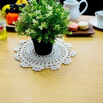 엔틱and데코 컵받침, 4.해바라기_베이지(중25cm)