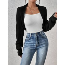 l2023신상l SHEIN VCAY 솔리드 오픈 옷섶 크롭 더스터 가디건 217388