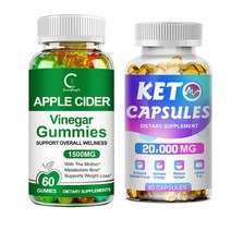 다이어트 영양제 애플 사이다 식초 젤리 - 더 마더 1500mg 빠른 체중 감량 케토 캡슐, Gummies+Capsules