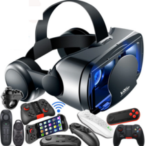 3D VR AR 스마트안경 블루투스 VRG 프로 안경 가상 현실 풀 스크린 비주얼 광각 상자 5_7 인치 스마트폰 안경용, [04] with Blu-ray