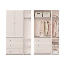 한샘 보나 주니어 옷장 세트 A형 114cm 서랍형 1단행거, B:그레이_골드(B)