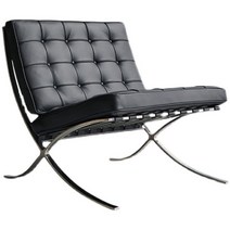 바르셀로나 체어 라운지의자 미스반데어로에 knoll barcelona chair, 블랙-PU(무광)