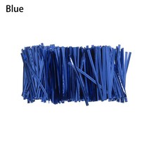 800Pcs 캔디 킹 씰링 포장 가방에 대 한 여러 가지 빛깔의 와이어 금속 트위스트 넥타이 디저트 웨딩 파티 선물 포장 용품, blue