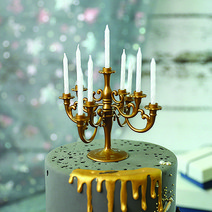 배키샵 샹들리에 생일 케이크 기념일 초, 1개, 베이비핑크