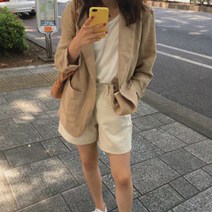 원버튼 캐쥬얼 자켓 간절기 린넨자켓