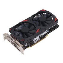 Cuifati Radeon RX 580 그래픽 카드 8GB GDDR5 게이밍 256BIT 듀얼 팬 DVI DP HDML 플러그 앤 플레이, 1개