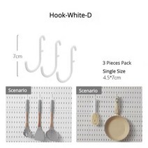 캠핑용 차량용냉장고 페그보드 벽 패널 페그보드 벽 정리 장착 디스플레이 Diy 페그보드 키트 도구 스토리지 패널 보드 랙 욕실 주방, Hook C