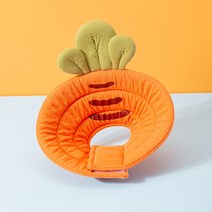 HALOKAIYA 애완동물 수술 후 보호 용품 엘리자베스권 고양이 강아지 핥 방지 물지 방지 치욕권 목걸이 면 부드러운 꿀벌/공룡/당근, 당근