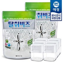 애경 홈즈 다목적용 탈취비즈 대용량 1.2kg x2+용기 x6개 (무향탈취제), 1세트