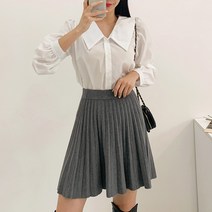 퍼니걸스 9550 데일리 빅카라 브이넥 셔링 블라우스 여성의류