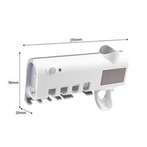 UV 칫솔 살균기 자동 감지 면도기 욕실 스마트 홀더 벽 마운트 치약 디스펜서 압착기, 백색 센서