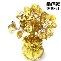 FANSDA 황금엽전 복주머니 돈나무 금전수 풍수소품 행운목, (소)엽전 황금돈나무