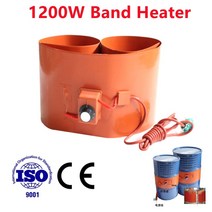 드럼히터 드럼밴드 히터 1200w 실리콘 밴드 담요 오일 바이오 디젤 플라스틱 금속 배럴 가스 탱크 208l (노브 온도 제어 포함), 없음