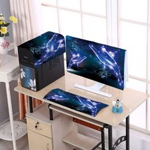 컴퓨터 커버 덮개 천 모니터 티비 가리개 tv 먼지 데스크탑 메인 박스 전체 보호 귀여운 홈 네트워크 빨간색 키보드, 없음, 없음, Blue Whale+19 Inch