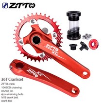 디스크크랭크 자전거 자전거암 교체 세트 자전거부품 용품 튜닝 ZTTO IXF 그룹 BCD 104 MTB 산악 자전거 170MM BB 하단 스탠드 외부 페달 캔들 축용, 36t 레드 크랭크축 그룹 M18