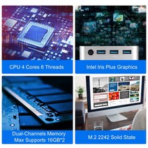 휴대용미니PC코어I5-1030NG7 윈도우11 3.5GHZ DDR4 SSD 와이파이 BT데스크탑게임컴퓨터, 0116GB256GB_04EU